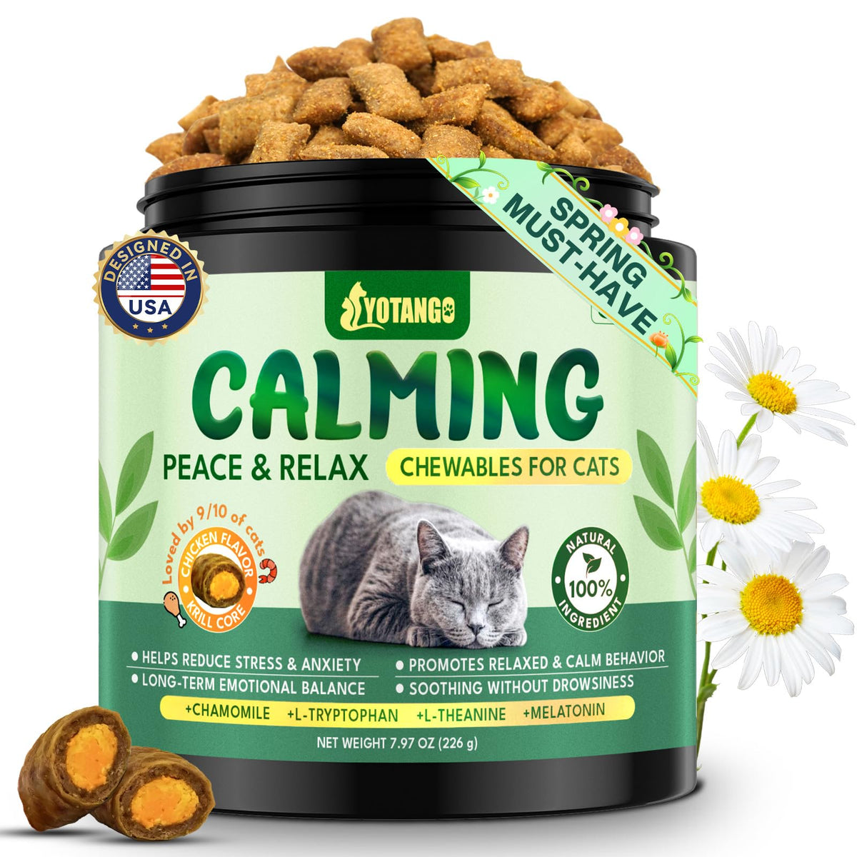 YOTANGO Chat – bouchée croquante calment les moments stressants.