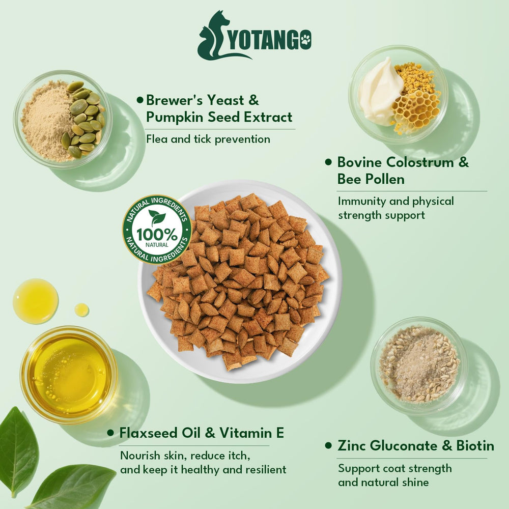 YOTANGO Chien — peau et poil brillants grâce aux nutriments essentiels.