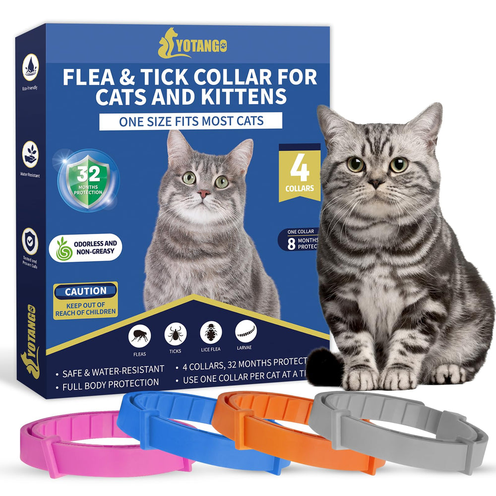 Colier antiparasitaire YOTANGO pour chats — protection continue contre puces et tiques.