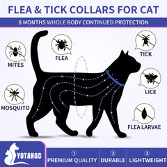 Collier YOTANGO pour chats, longueur 48 cm bleu-rose, ajustable.