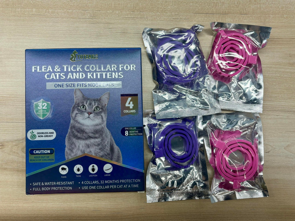 YOTANGO collier anti-puces pour chat, violet, prévention des parasites.