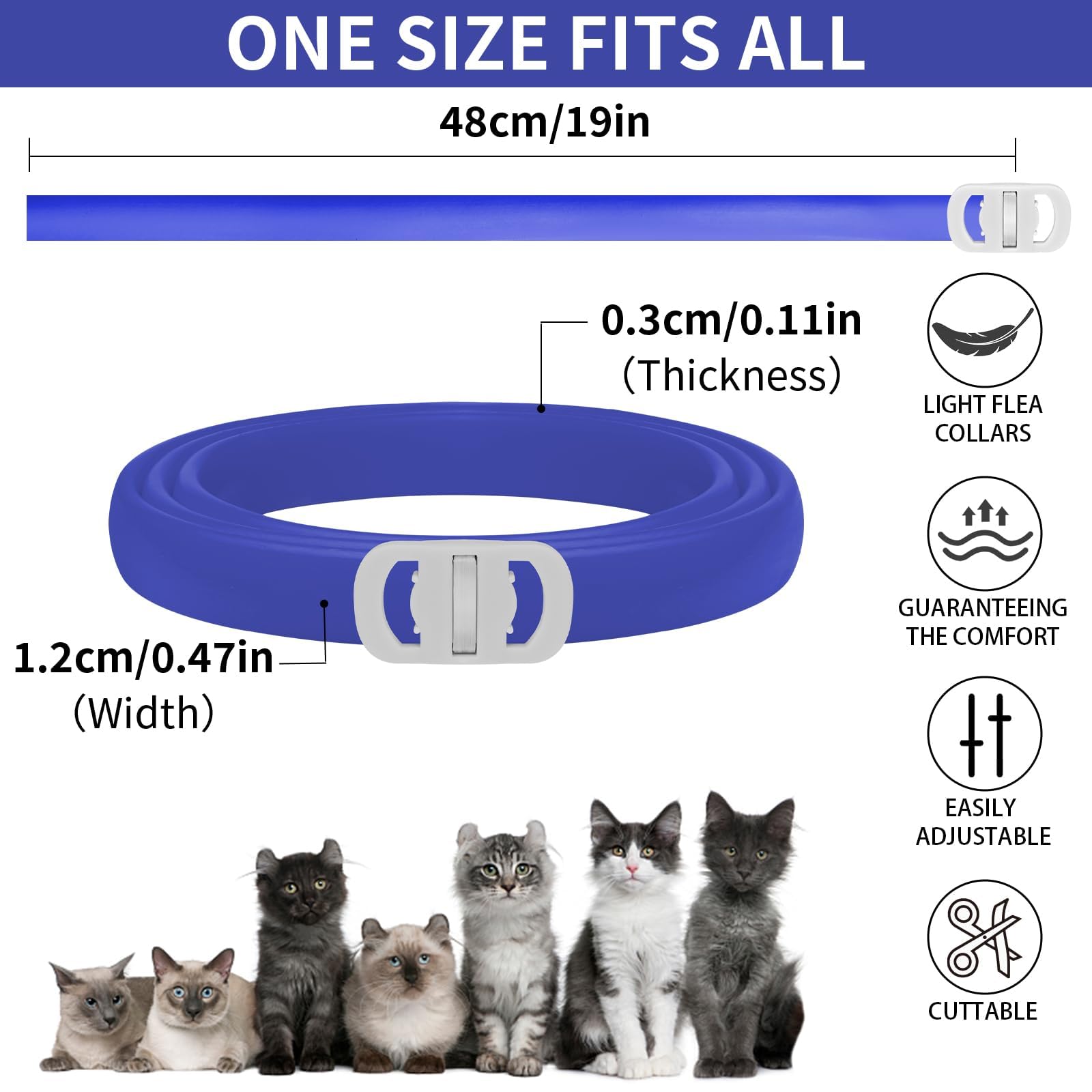 Collier YOTANGO léger et confortable pour chats au quotidien.