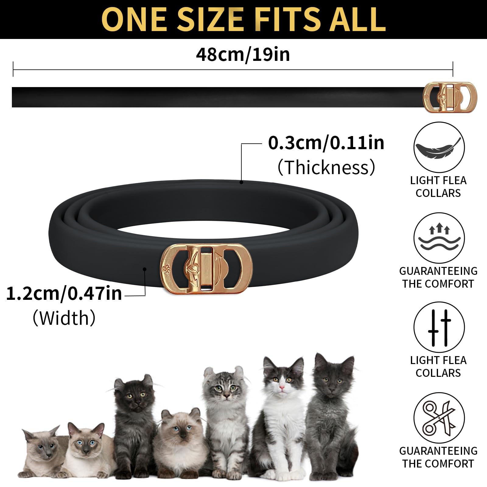 YOTANGO colliers noirs tendance, style et praticité pour chats