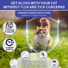 Collier YOTANGO pour chats, puces et tiques, 48 cm, imperméable.