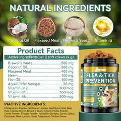 Ingrédients naturels YOTANGO: noix de coco, lin, neem et levure pour chien.