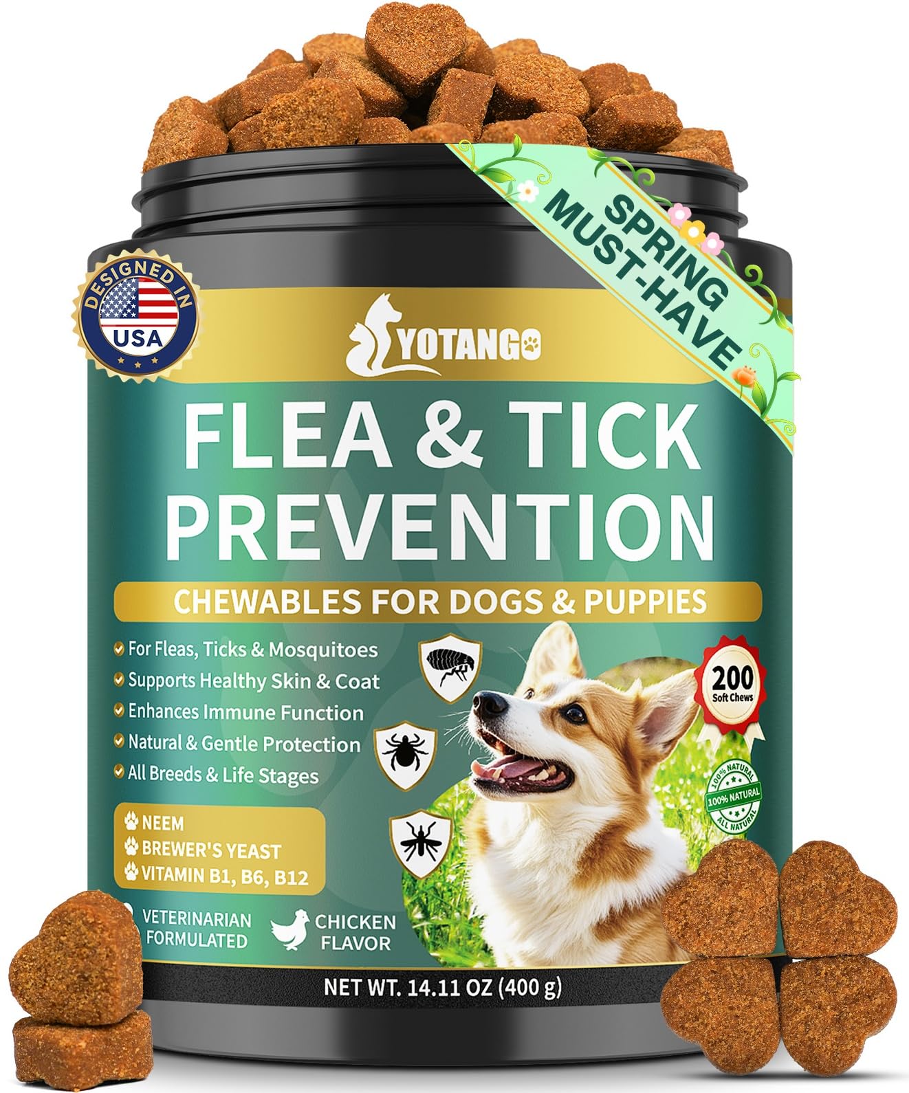 YOTANGO propose des bouchées moelleuses pour prévenir les tiques chez le chien.