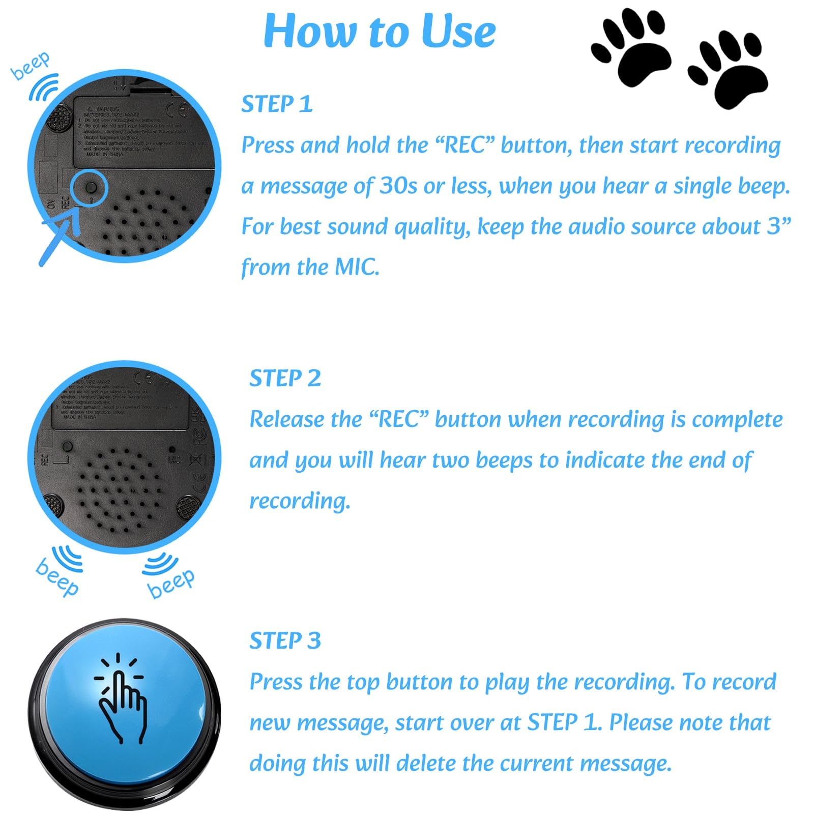 Youeon-bouton-communication-animaux: outil d'entraînement interactif pour animaux.