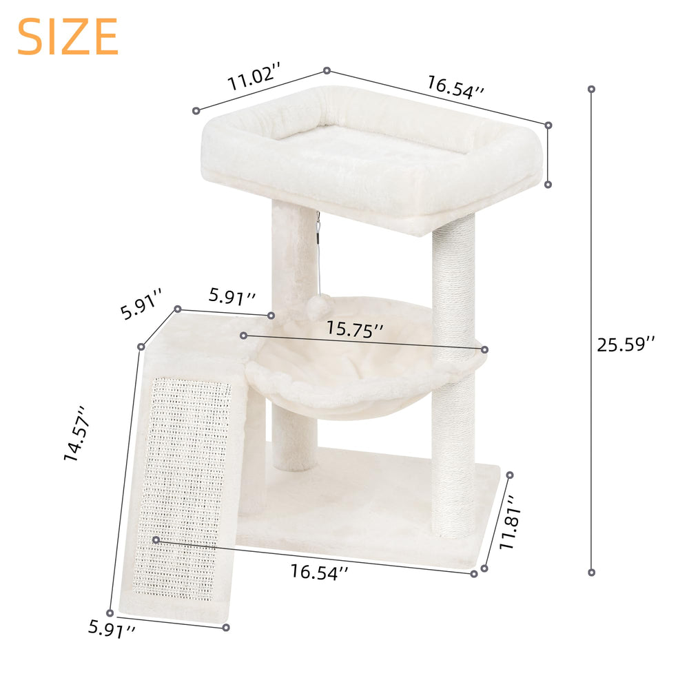YOUPETSER arbre-chat perchoir-douillet: zone de repos moelleuse pour sieste conviviale.