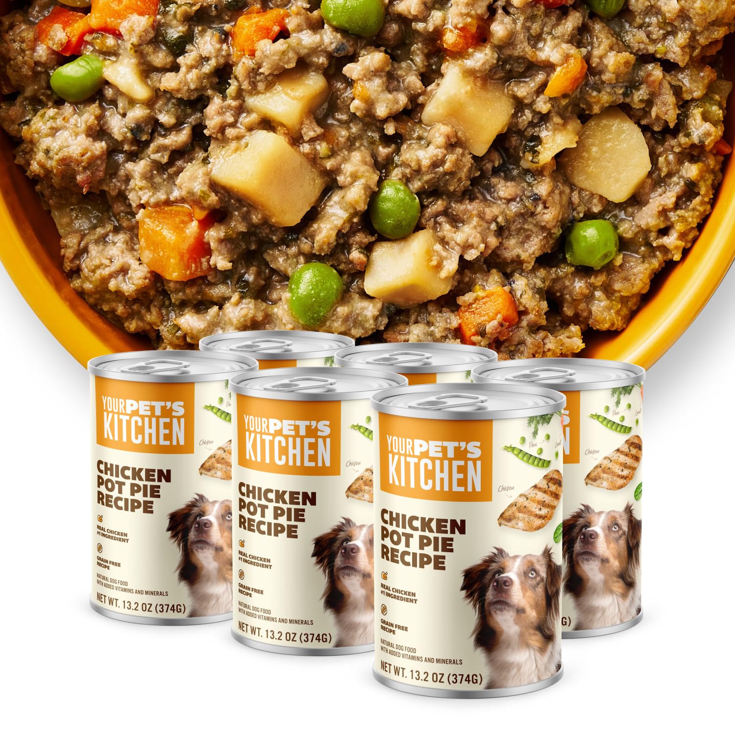 YOUR PET'S KITCHEN boîte pot-pie poulet, repas appétissant pour chien