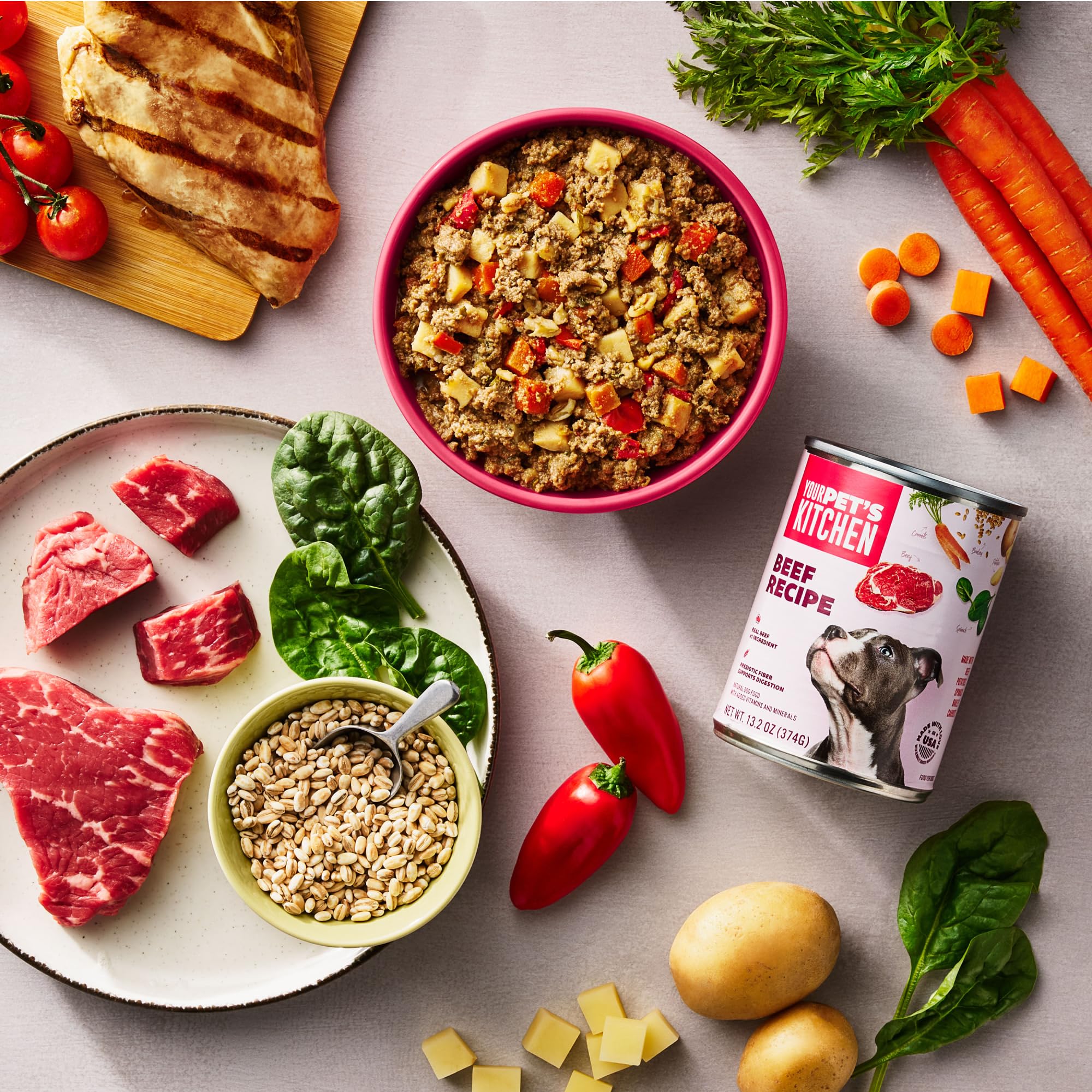 YOUR PET'S KITCHEN - poulet pot pie, ingrédients riches et digestes, texture moelleuse.