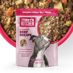 Your Pet's Kitchen boeuf avec legumes visibles, parfait pour un repas complet.