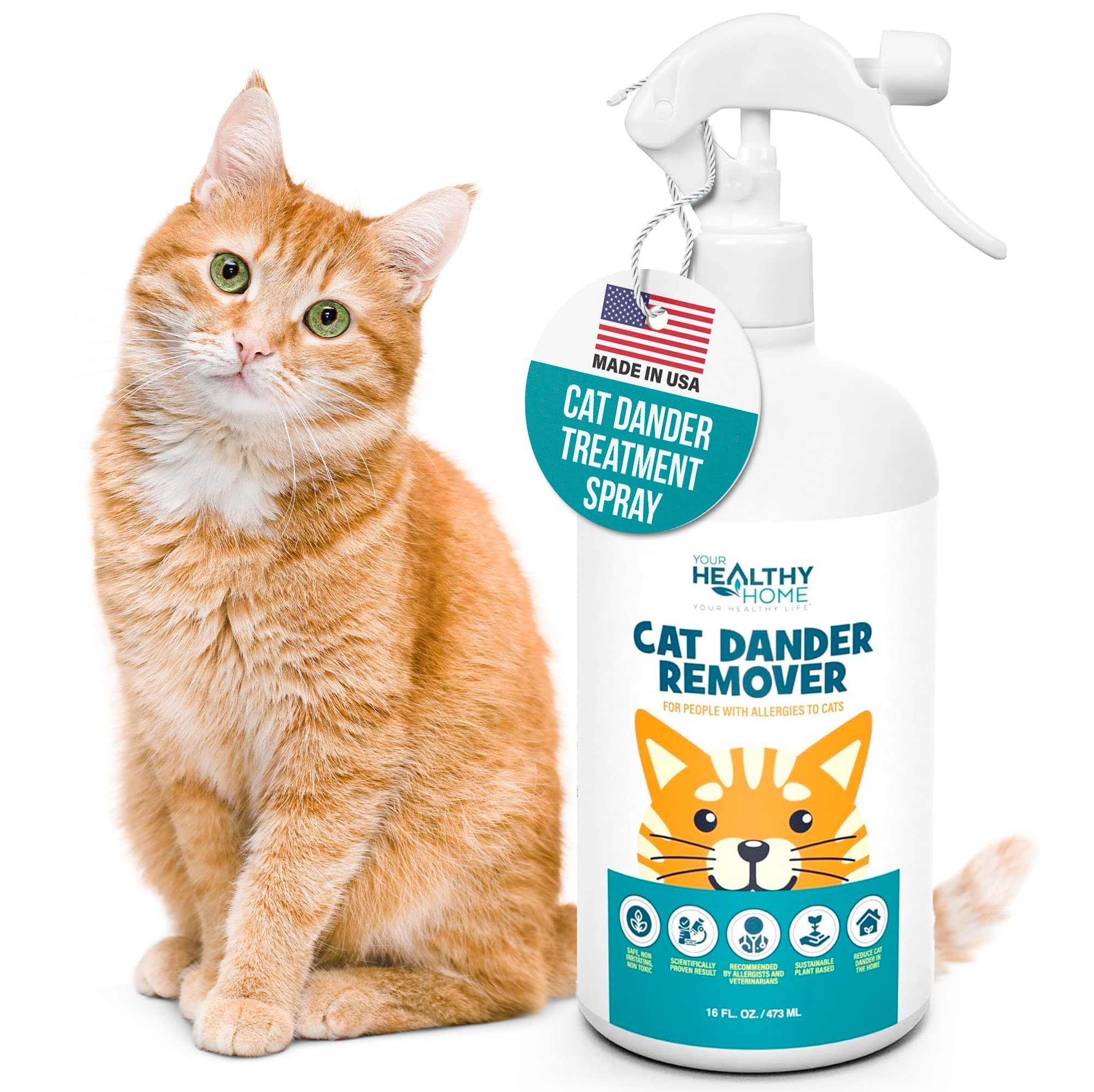YourHealthyHome Cat Dander Remover – flacon spray, réduction des allergènes domestiques