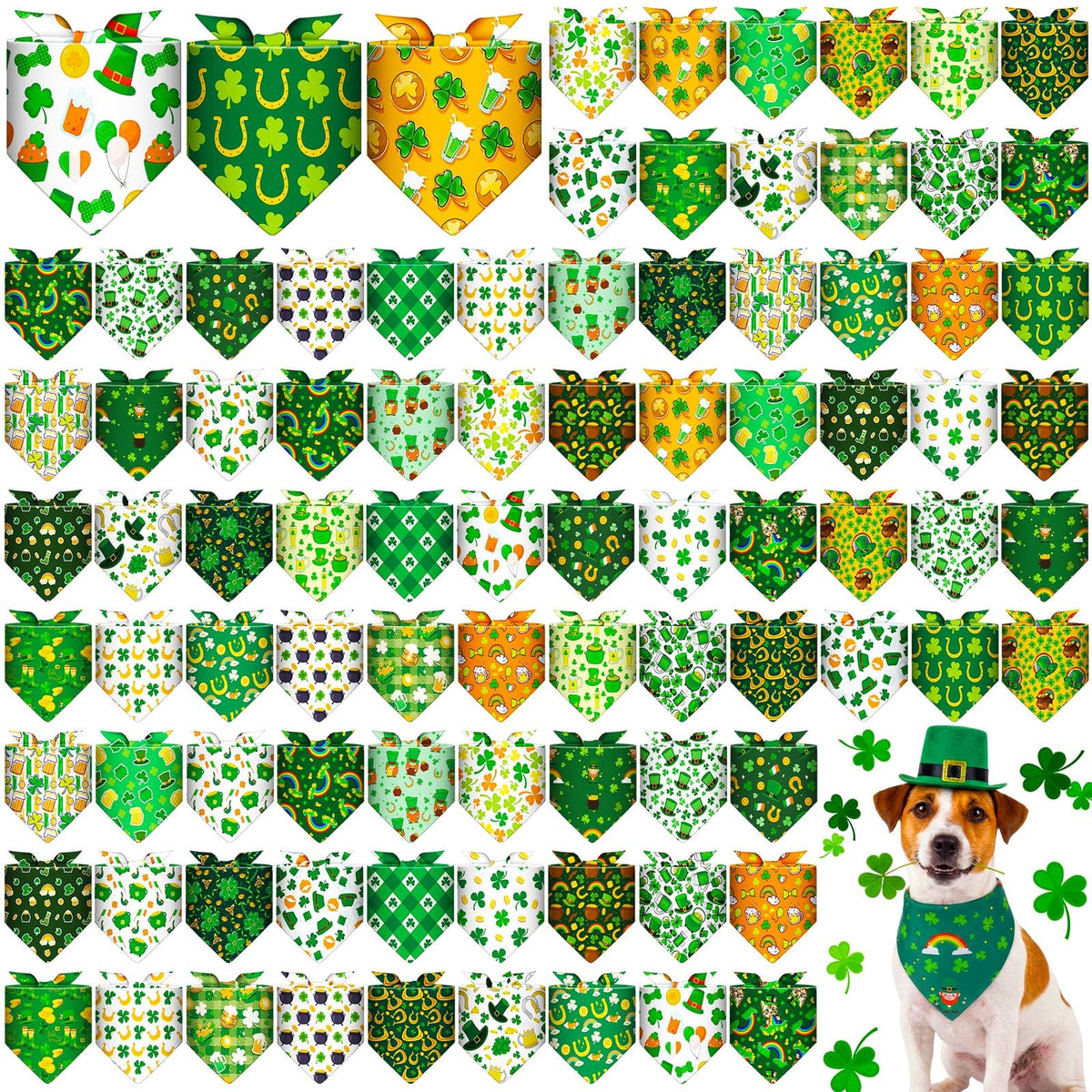 Bandanas Youyole St Patrick – ensemble 120 pièces, parfait pour socialiser.