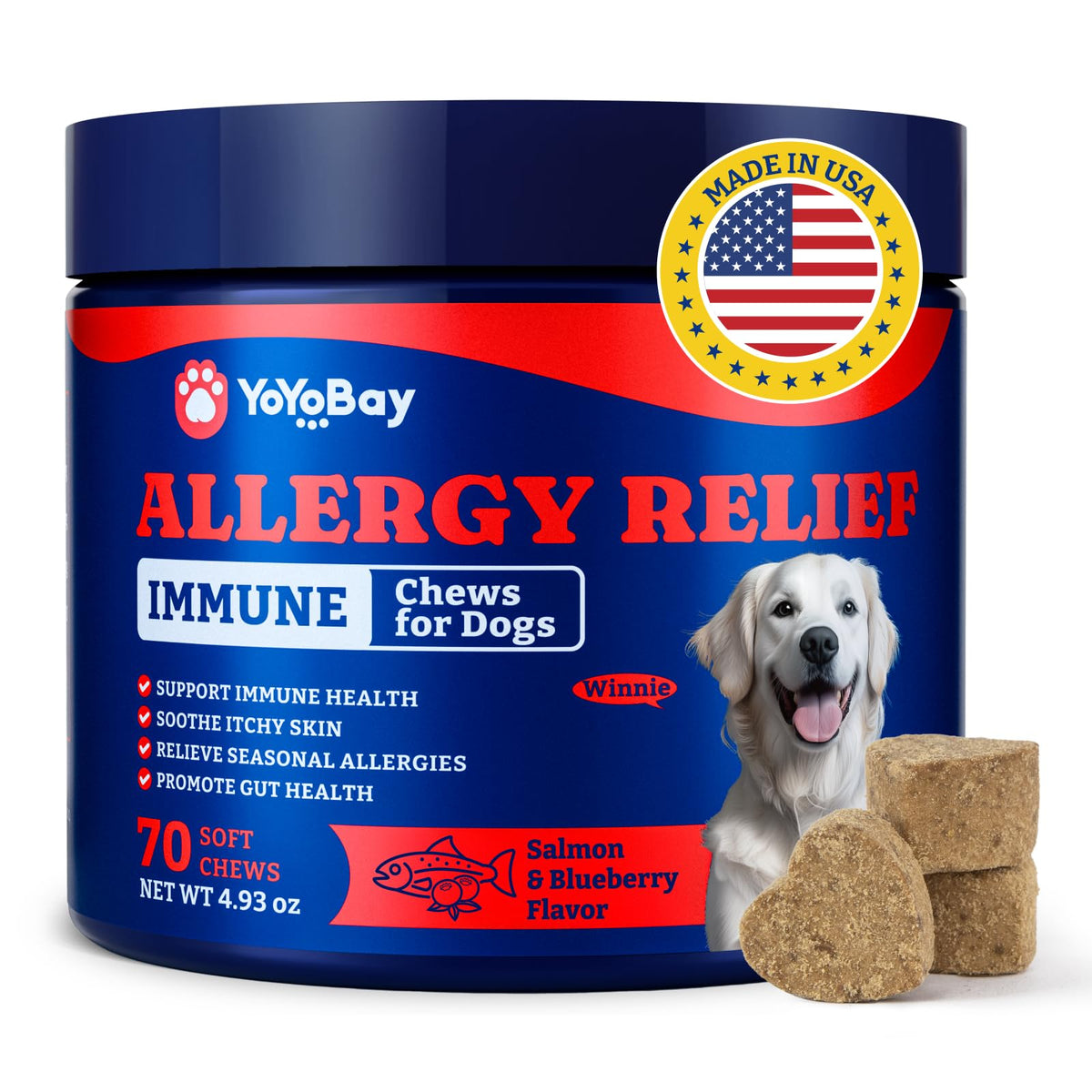 YoYoBay friandises allergie chien – bouteille pratique pour voyage et routine.