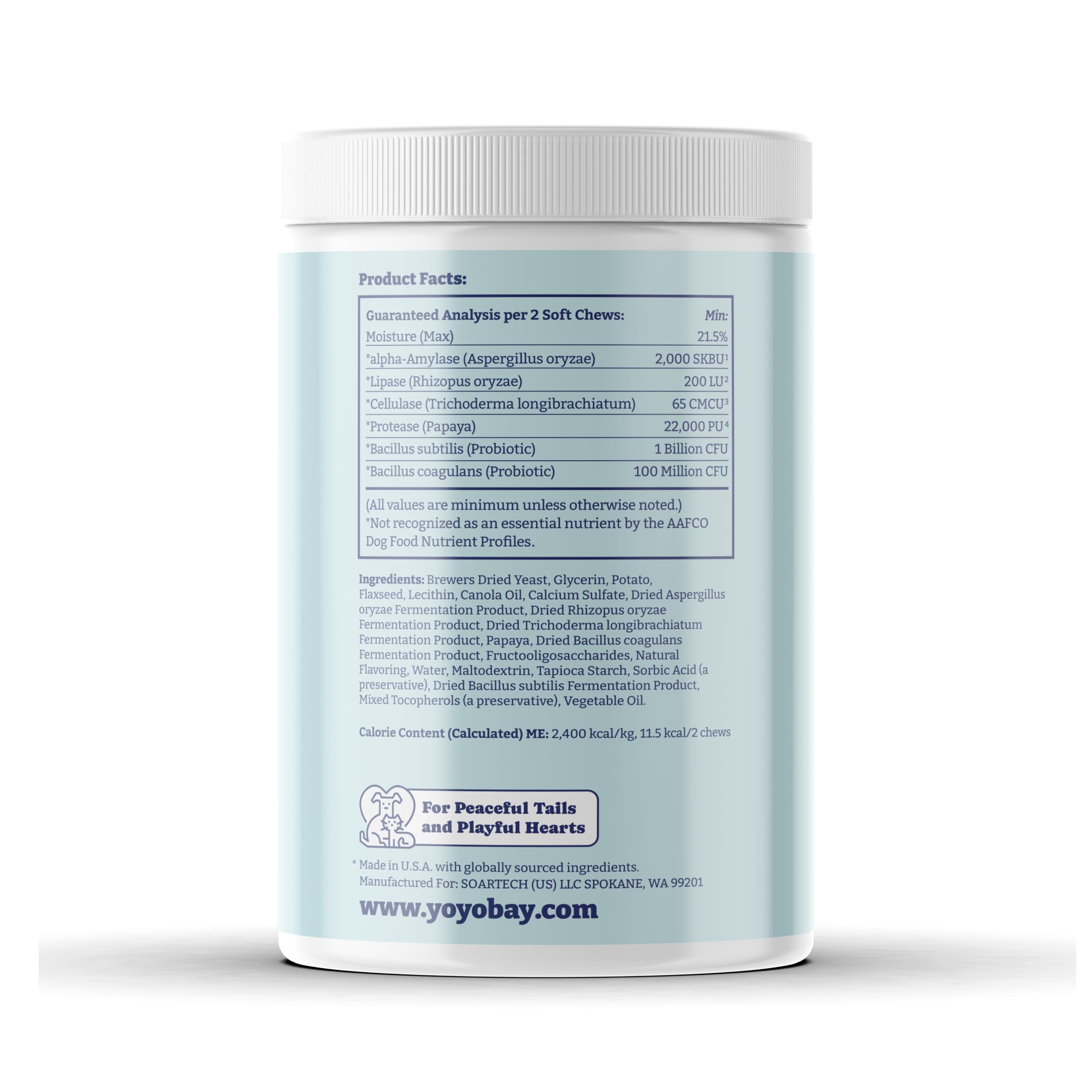 YoYoBay Probiotiques pour chien – absorption améliorée des nutriments, énergie potentielle.