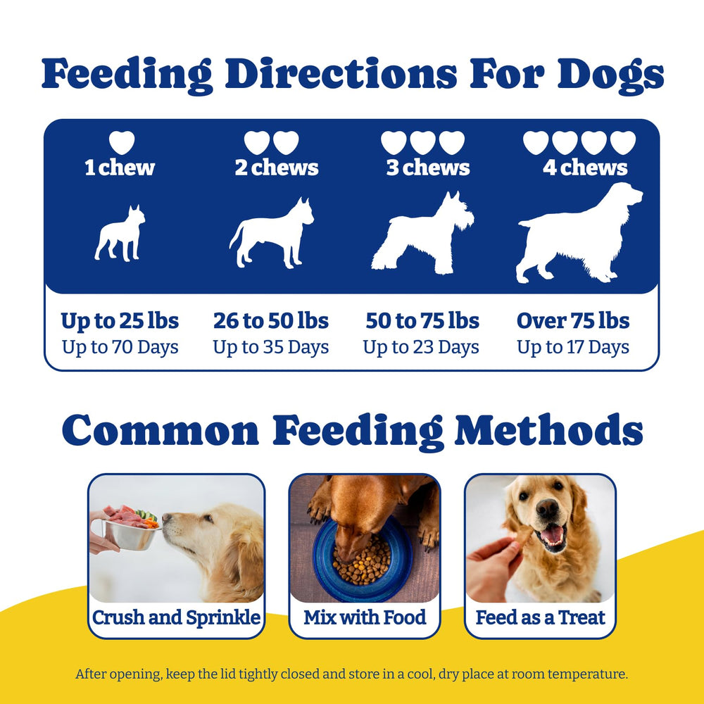 YoYoBay Probiotiques chien – gommes dorées, goût attrayant au repas.