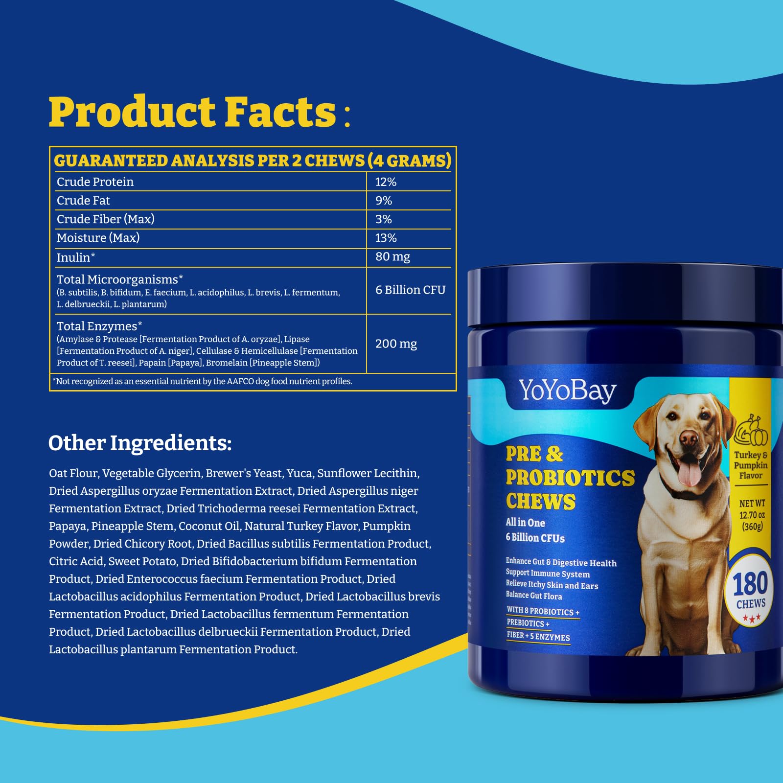 YoYoBay Probiotiques pour chiens — utilisation quotidienne simple et pratique.