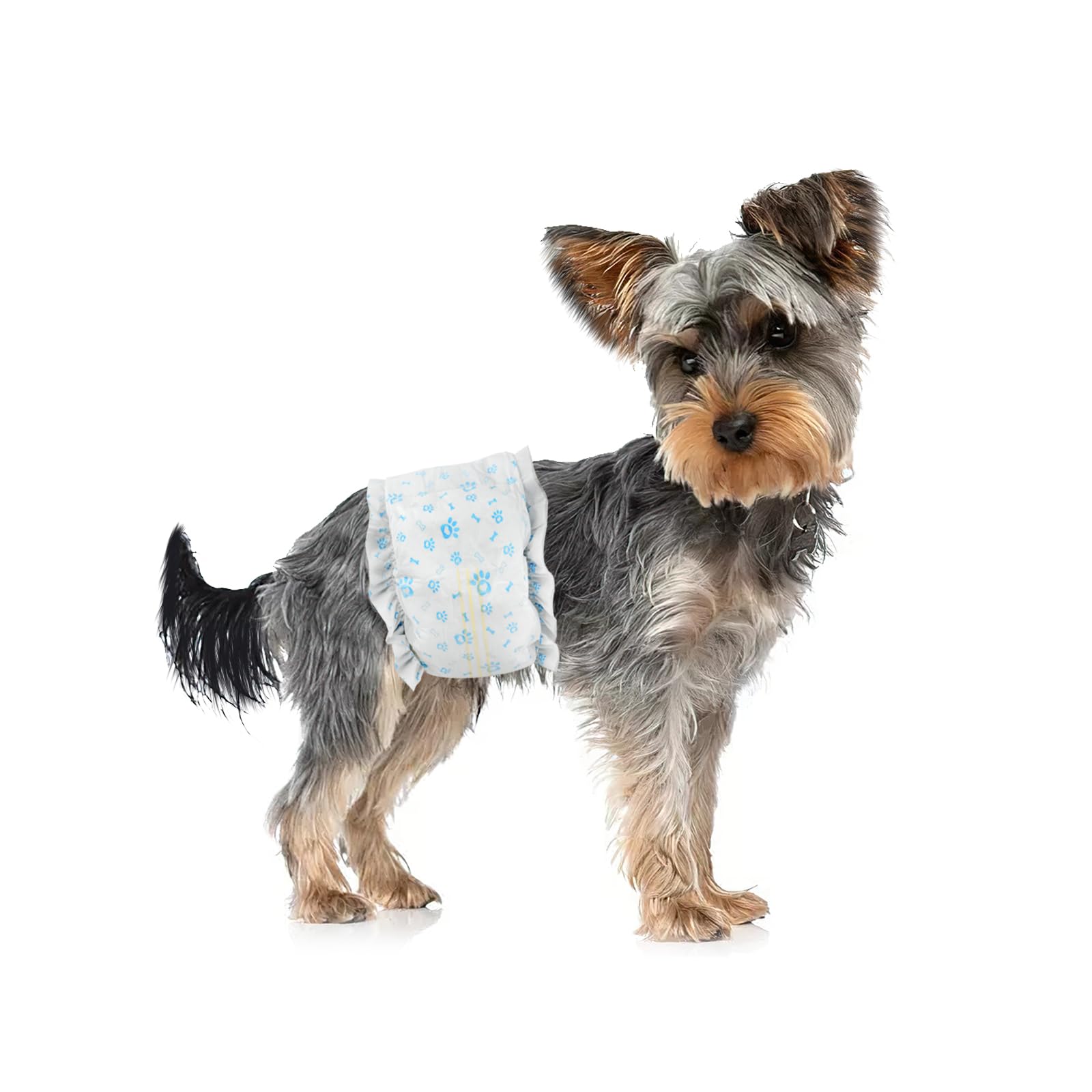 Couches jetables Ypfyed pour chien mâle, paquet 96, bleu, protection anti fuite.