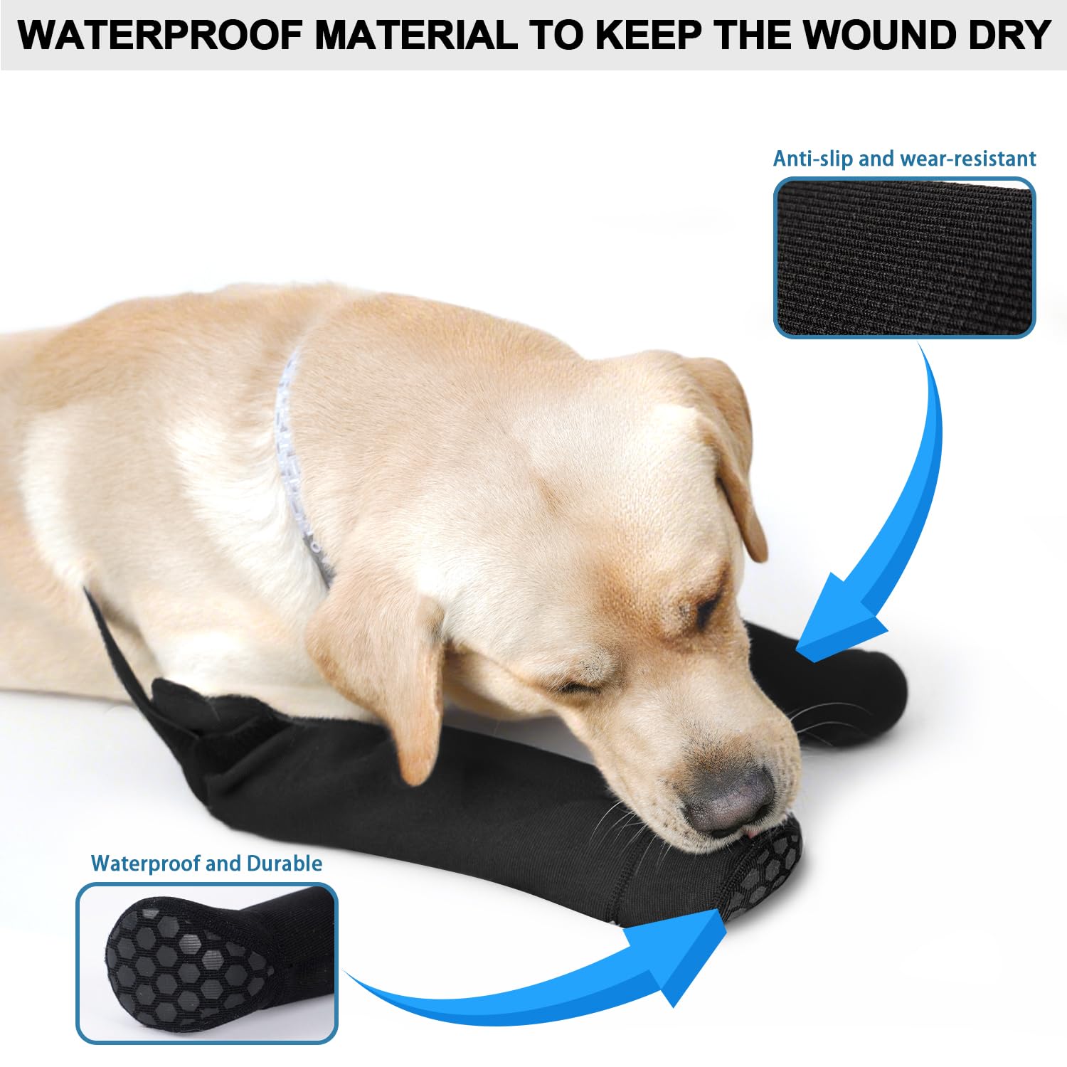 Chaussettes recuperation yrenoer pour chien, confort et prévention irritations cutanées.