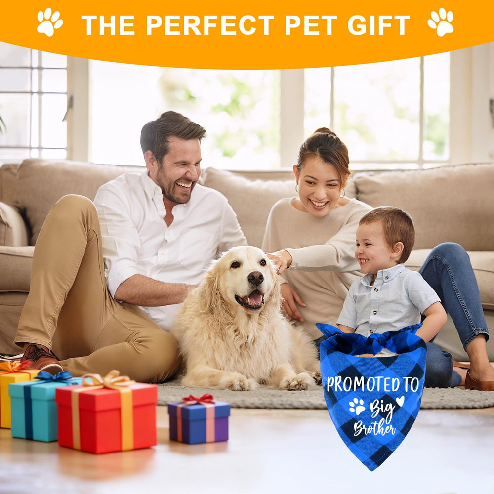 Cadeau idéal pour chien, bandana bleu à carreaux YROVWENQ.