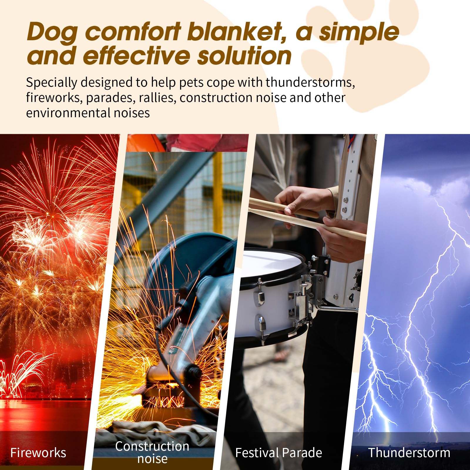 Yescool texture douce points douces pour chien, confort apaisant.