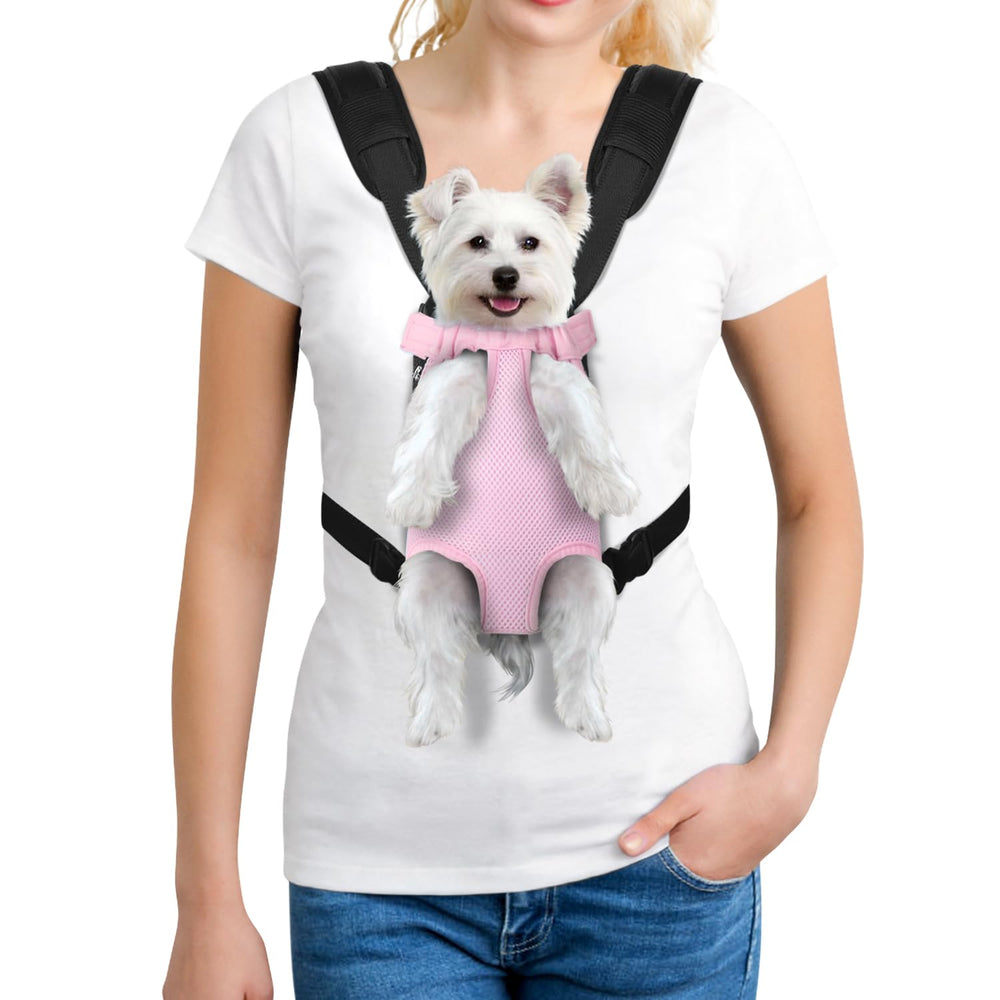 Porteur de chien YUDODO en face, pratique et confortable pour vos balades quotidiennes.