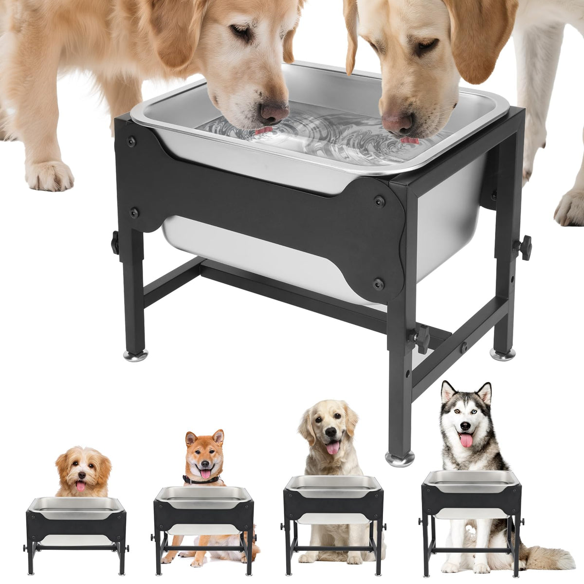 Bol d'eau surélevé YUEPET, grande capacité pour chiens de grande taille.