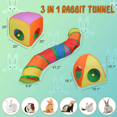 Cubes YUEPET pour lapin, 20 pouces, offrant espace de jeu et cachette.