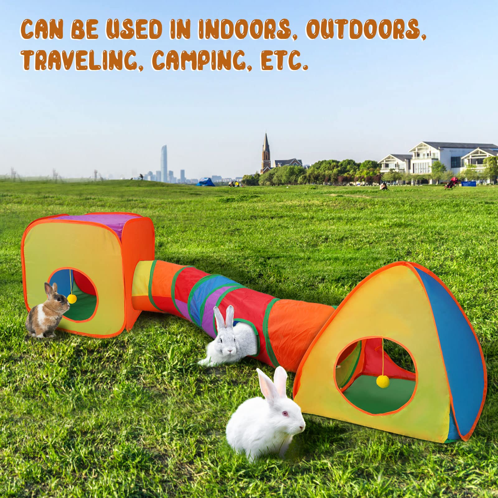 Espace de jeu YUEPET pour lapin, aménagement attractif et pratique.