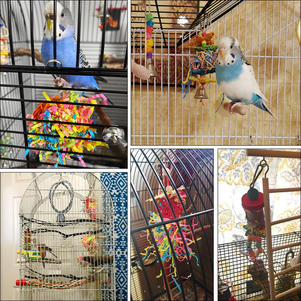 Lot de 4 jouets YUEPET – diversité et divertissement pour petits oiseaux.