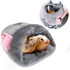 Nid calin peluche gris YUEPET, refuge rassurant pour petit animal.