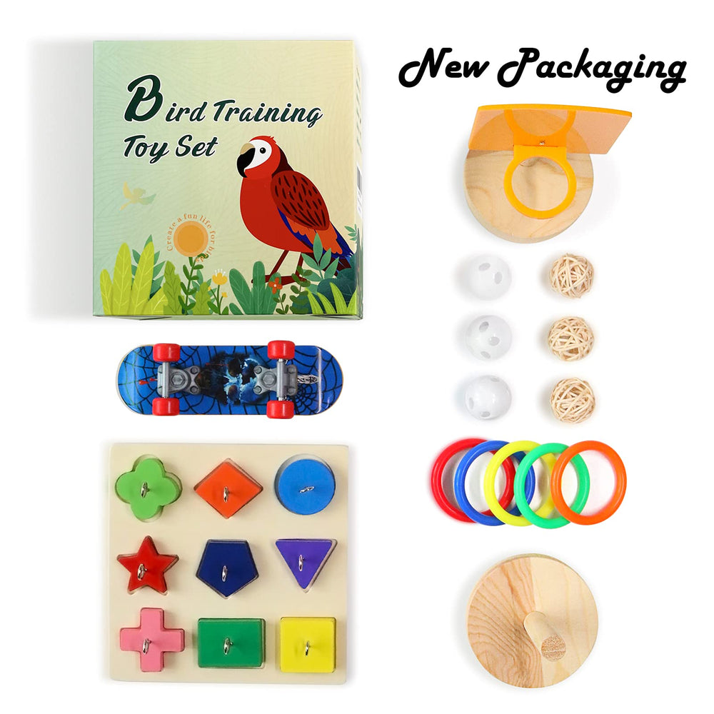 Ensemble varié de jouets pour oiseaux YUESUO, variété et stimulation quotidienne.