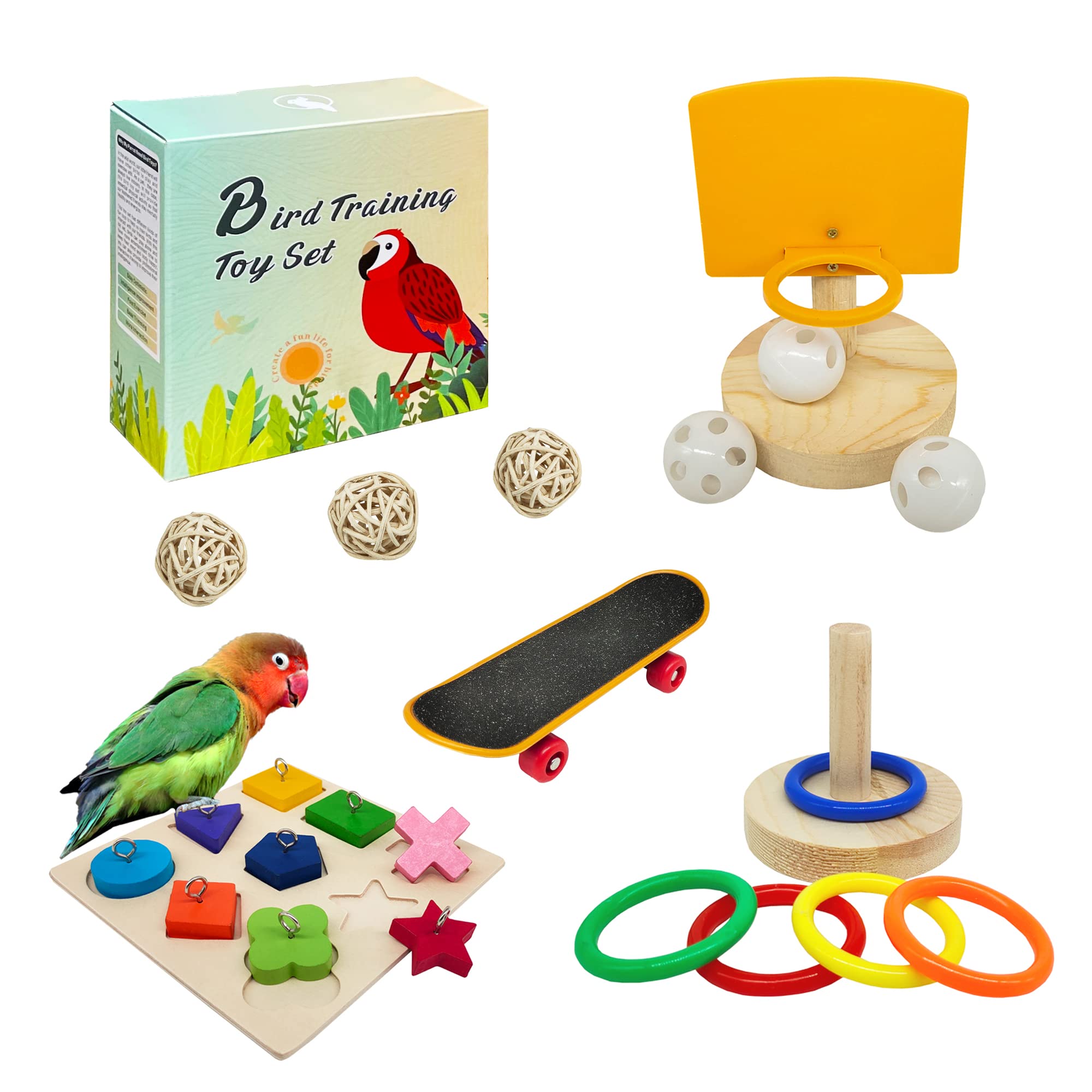 Planche-skate pour oiseaux YUESUO, stimulation et activité prolongée.