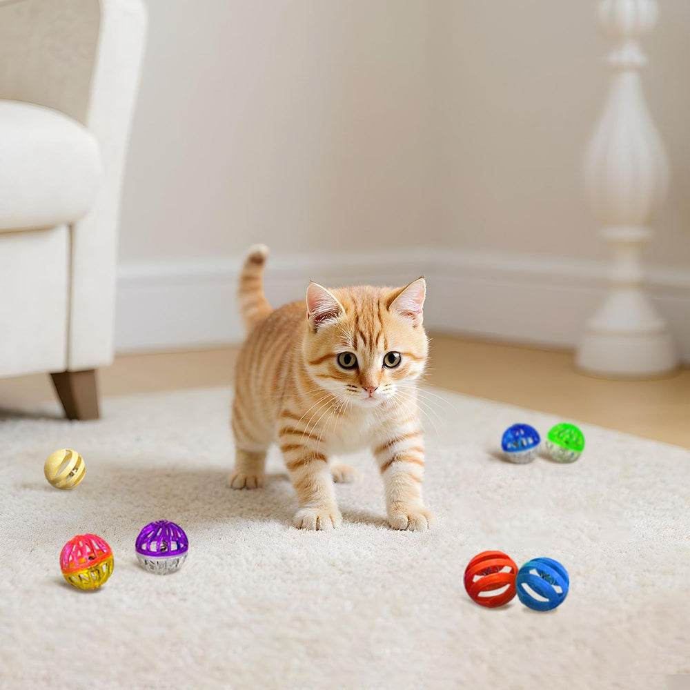 Jouets YULOYI Boules arc en ciel, couleurs vives pour éveiller la curiosité du chat.