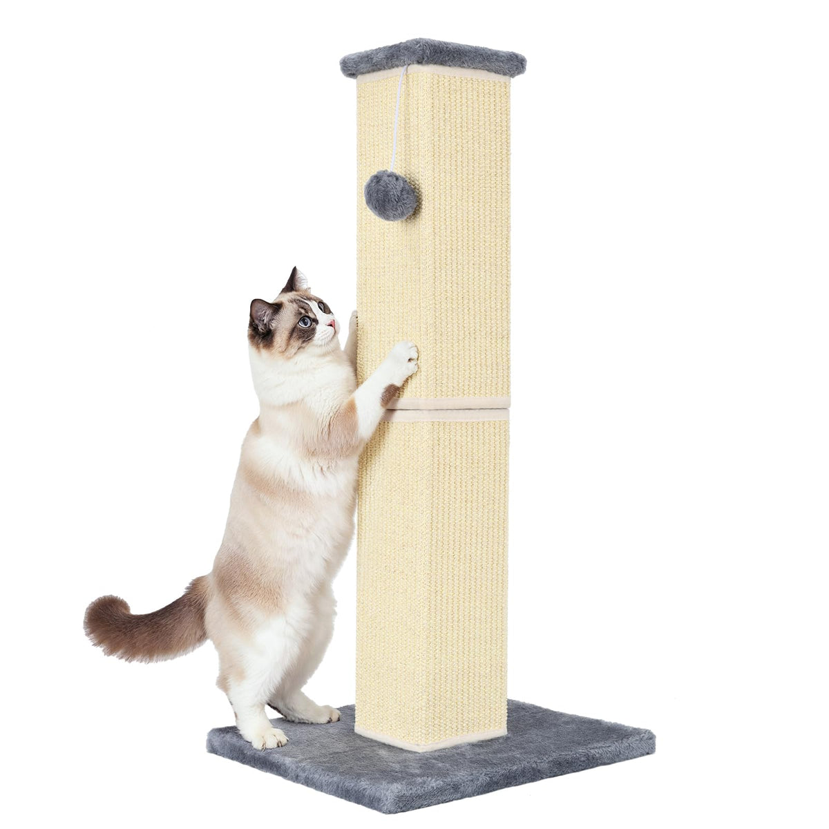 Griffoir YULOYI 32 pouces en sisal naturel gris pour grands chats.