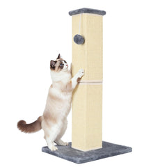 Griffoir YULOYI 32 pouces en sisal naturel gris pour grands chats.