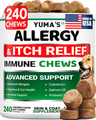YUMA'S friandises allergie chien - emballage visible, soutien potentiel contre démangeaisons.
