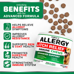 Friandises YUMA'S anti-allergie chien, réduction potentielle des irritations cutanées.