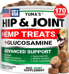 Friandises YUMA'S pour hanches et articulations soutiennent la mobilité canine.
