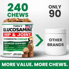 YUMA'S Glucosamine: friandises chien favorisant une mobilité active et des activités quotidiennes.