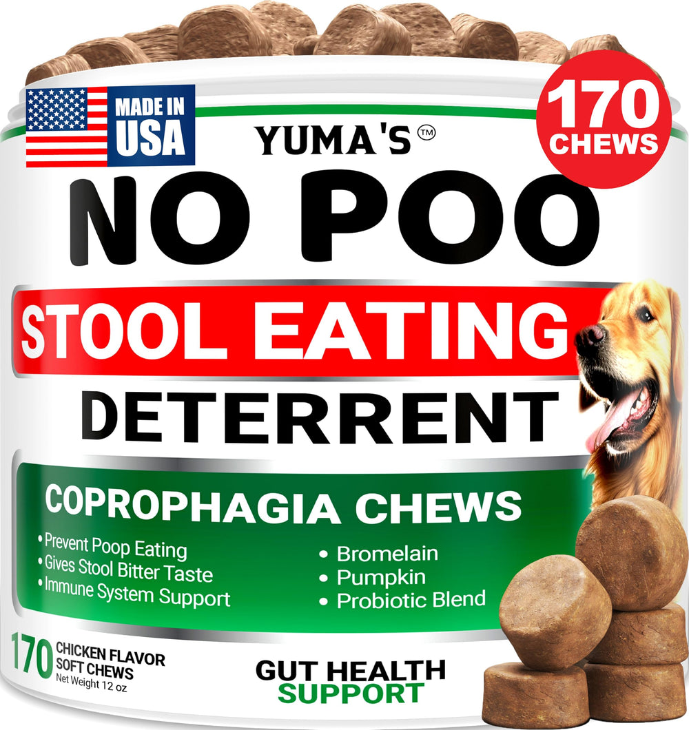YUMA'S No Poo Chews, bouteille et étiquette visibles, pratique au quotidien.