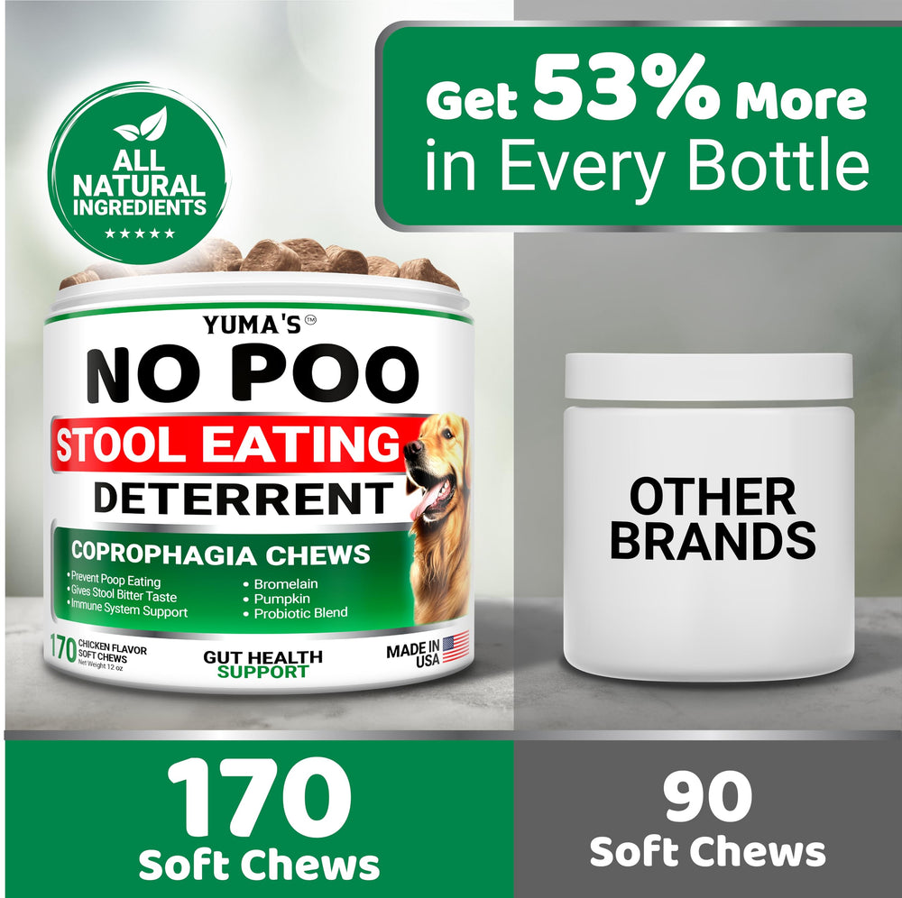 YUMA'S No Poo Chews — fabriqué aux États‑Unis avec des ingrédients naturels et de qualité.
