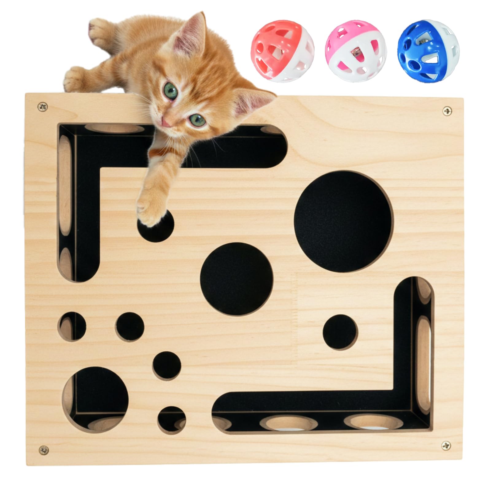 La boîte Yumcute en bois pour chats, surface de griffage intégrée et stimulation mentale.