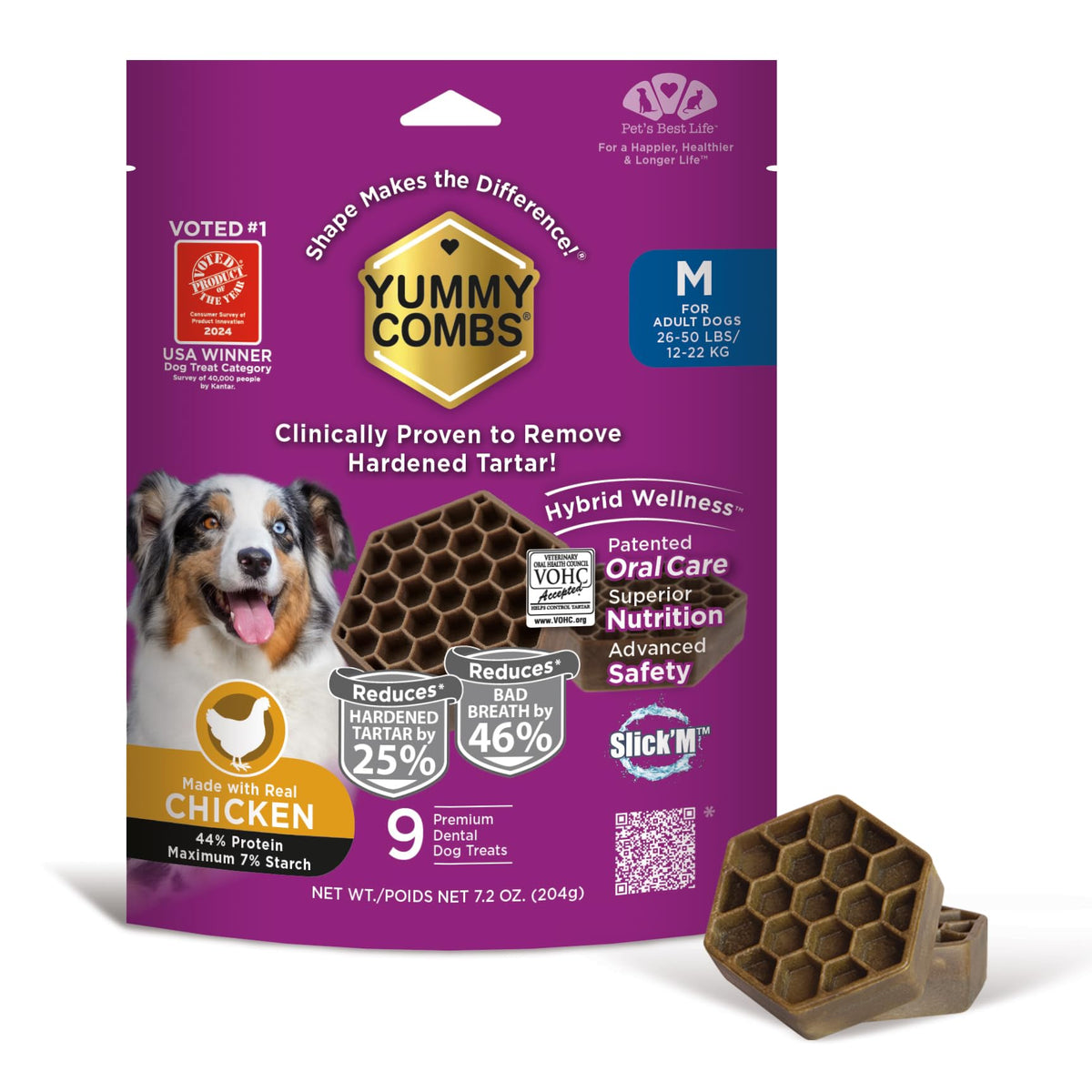 Yummy Combs : emballage mini avec 9 unités, pratique à emporter.