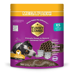 Yummy Combs – emballage VOHC approuvé, friandises dentaires pour chiens.
