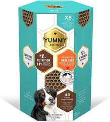 Friandise dentaire Yummy Combs au motif alvéolaire pour petit chien, nettoyage ciblé des dents.