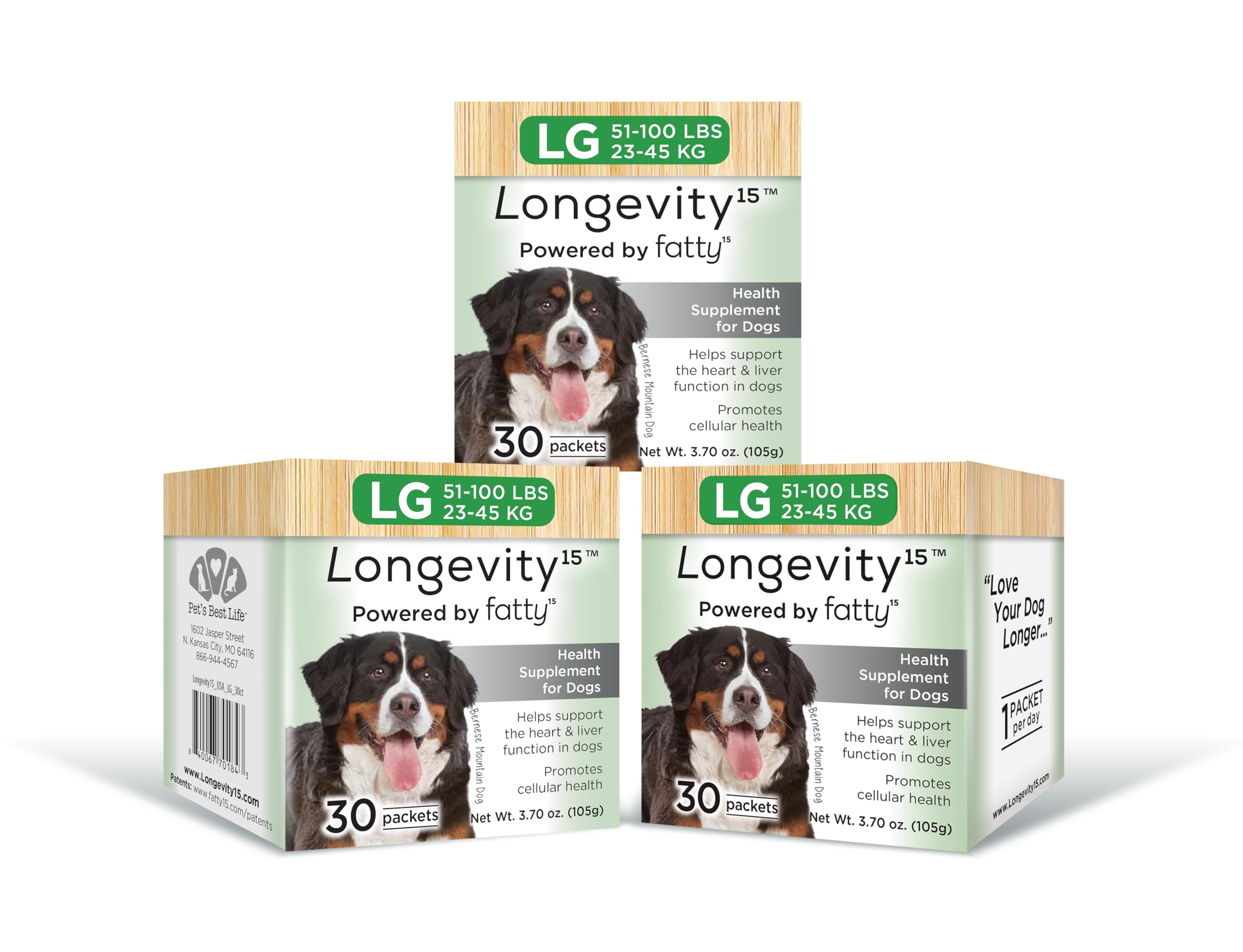 La bouteille Longevity15 de Yummy Combs prête pour soutenir la vitalité canine au quotidien.