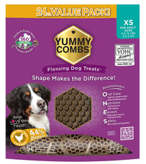 Paquet Yummy Combs dentaires pour chien, présentation attrayante