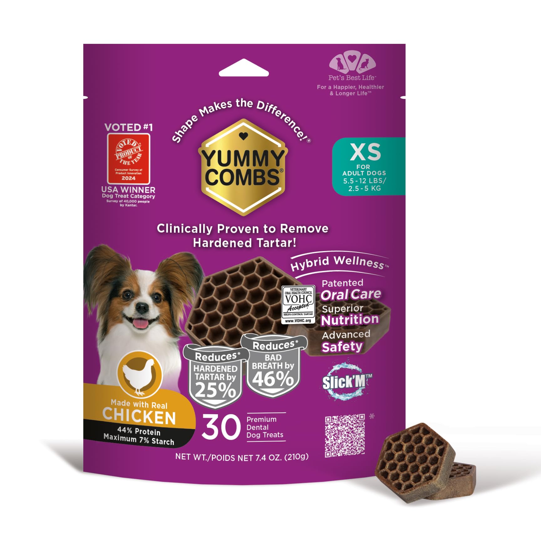 YummyCombs forme nid-dabeilles – nettoyage dentaire en 360 degrés pour chiens