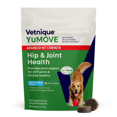 YuMOVE bouteille régulière montrant le format pratique pour chiens et une routine quotidienne.